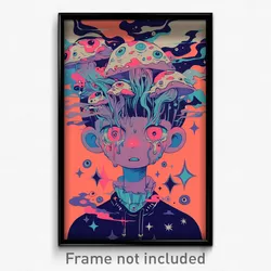Movie Art Poster - Boy Feeling Uncertainty, Cute Grey Headwear (Film Print)