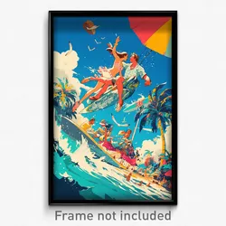 French Movie Poster - White Sandbar (France Psychedelic Art Retro Film Print)