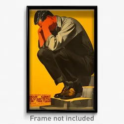 French Movie Poster - Man Feeling Pessimism, Quaint Clog Sandals (Art Print)
