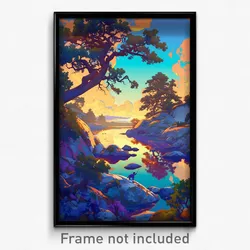 Art Poster - Rural Loch (Psychedelic Trippy Weird 11x17 Print)