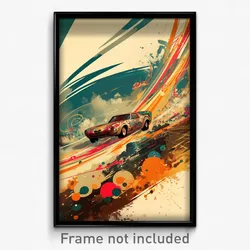 Bollywood Movie Poster - Imaginary Racecar (India Retro Hindi Film Art Print)