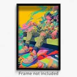 Art Poster - Candid Roof (Psychedelic Trippy Weird 11x17 Cartoon Print)
