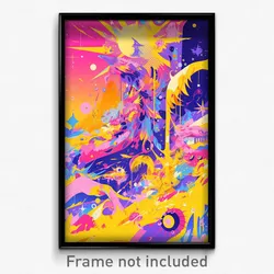 Art Poster - Acidic Labor Day (Psychedelic Trippy Weird 11x17 Cartoon Print)