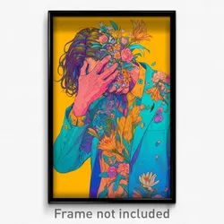 Anime Art Poster - Man Feeling Dread Wearing Cute Aqua Jacket (Print)