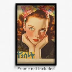 Hebrew Movie Poster - Girl Feeling Contentment, Rich Bow Hairband (Art Print)