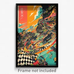 Japanese Movie Poster - Distorted Thoroughfare (Japan Retro Film Art Print)