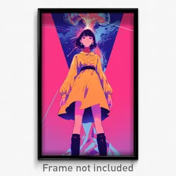 Movie Art Poster - Girl Feeling Paranoid, Silly Two Tone Dress (Film Print)