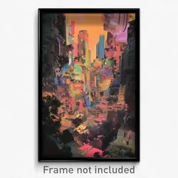 Art Poster - Coarse American City (Psychedelic Trippy Weird 11x17 Print)