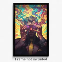Movie Art Poster - Man Feeling Stressed, Thin Mismatched Gloves (Film Print)