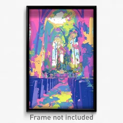 Art Poster - Brisk Chapel (Psychedelic Trippy Weird 11x17 Print)