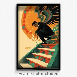 Mexican Movie Poster - Man Feeling Claustrophobic, Well Worn Asymmetrical Wings