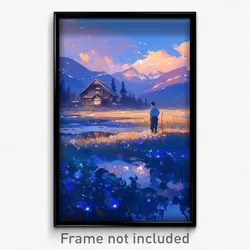 Art Poster - A Bright Prairie, Nightfall