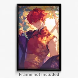 Anime Art Poster - Boy Feeling Sentimentality, Radiant Sleeveless Jacket (Print)