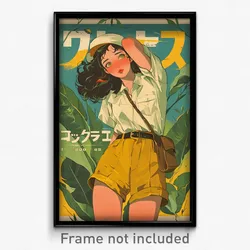 Hebrew Movie Poster - Girl Feeling Mystified, Comfortable Yellow Shorts (Print)