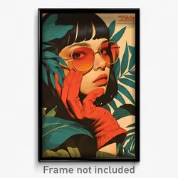 Spanish Movie Poster - Woman Feeling Pleased, Warlike Red Mittens (Art Print)