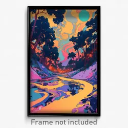 Art Poster - Beautiful Road (Psychedelic Trippy Weird 11x17 Cartoon Print)