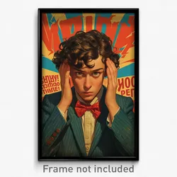 Russian Movie Poster - Boy Feeling Impatient, Handsome Red Bowtie (Art Print)