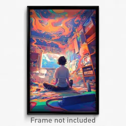 Art Poster - Bustling Kame (Psychedelic Trippy Weird 11x17 Cartoon Print)