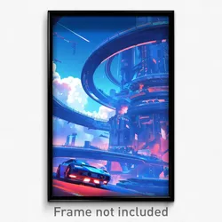 Movie Art Poster - Enormous Futuristic Architecture (Psychedelic Film Print)
