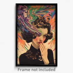 German Movie Poster - Woman Feeling Guilt, Violet Anchor Hair Ornament (Print)