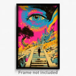Hebrew Movie Poster - Modest Keep (Israel Psychedelic Art Retro Film Print)