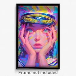Art Poster - Woman Feeling Self Confident, Admirable Sailor Hat (Art Print)