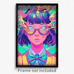 Bollywood Movie Poster - Girl Feeling Anticipation, Astonishing Aqua Bowtie