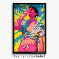 Greek Movie Poster - Boy Feeling Ennui, Well Off Pink Shorts (Greece Art Print)