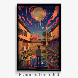 Movie Art Poster - Dirty Courtyard (Psychedelic Trippy Retro Cartoon Film Print)