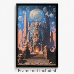 Movie Art Poster - Sky Blue Synagogue (Psychedelic Retro Weird Film Print)