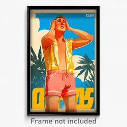 Russian Movie Poster - Man Feeling Perplexed, Modest Pink Shorts (Art Print)