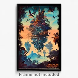French Movie Poster - Classic Jungle (France Psychedelic Art Retro Film Print)
