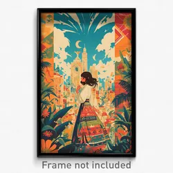 Mexican Movie Poster - Graceful Exotic City (Mexico Retro Film Art Print)
