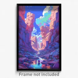 Art Poster - Outlandish Chasm (Psychedelic Trippy Weird 11x17 Cartoon Print)