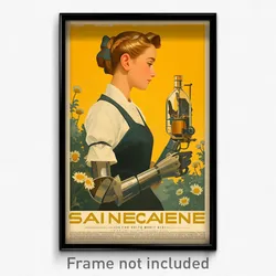 French Movie Poster - Girl Feeling Self Compassionate, Scientific Armlet (Print)