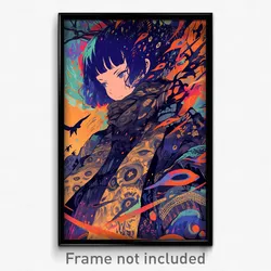 Anime Art Poster - Woman Feeling Persevering, Well To Do Brown Scarf (Print)
