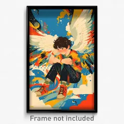 Spanish Movie Poster - Boy Feeling Amusement, Fluffy Wings (Spain Art Print)