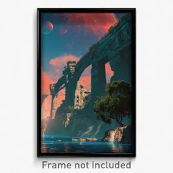 Movie Art Poster - Rural Pier (Psychedelic Trippy Retro Cartoon Film Print)