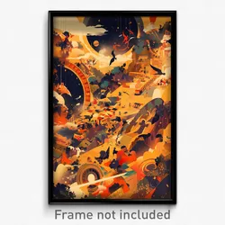 Greek Movie Poster - Hidden Board Game (Greece Psychedelic Art Retro Film Print)