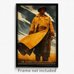 Icelandic Movie Poster - Man Feeling Indifference, Yellow Brown Cape (Art Print)
