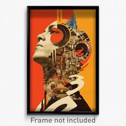 Movie Art Poster - Yellow Crown (Psychedelic Trippy Retro Cartoon Film Print)