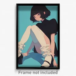 Anime Art Poster - Girl Feeling Greed Wearing Loud Frilled Socks (Print)