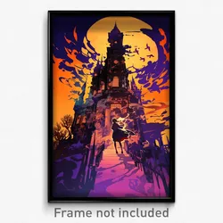 Art Poster - A Haunted Mansion Cloaked In Darkness, With Eerie Shadows And