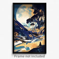 Art Poster - Silent Ridge (Psychedelic Trippy Weird 11x17 Print)