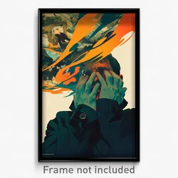 French Movie Poster - Man Feeling Mystified, Active Torn Sleeves (Art Print)