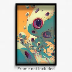 Art Poster - Oval Neutron (Psychedelic Trippy Weird 11x17 Cartoon Print)