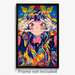 Anime Art Poster - Girl Feeling Triumphant Wearing Candid Grey Gloves (Print)