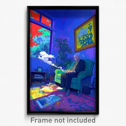 Art Poster - Vacant Hospice (Psychedelic Trippy Weird 11x17 Cartoon Print)