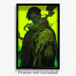 Anime Art Poster - Man Feeling Rattled Wearing Worn Green Capelet (Print)