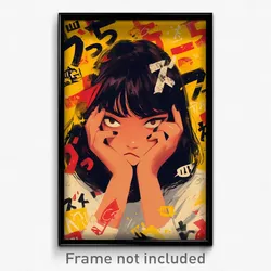 Brazilian Movie Poster - Girl Feeling Discomfort, Slim White Cardigan (Print)